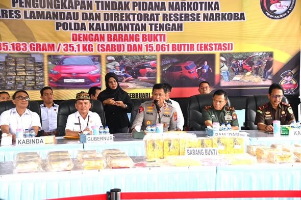 Gubernur Apresiasi Capaian Jajaran Polda Kalteng Ungkap Peredaran Narkotika di Kalteng