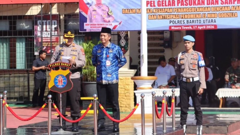 Sekda Barito Utara Hadiri Apel Gelar Pasukan dan Sarpras Penanggulangan Karhutla