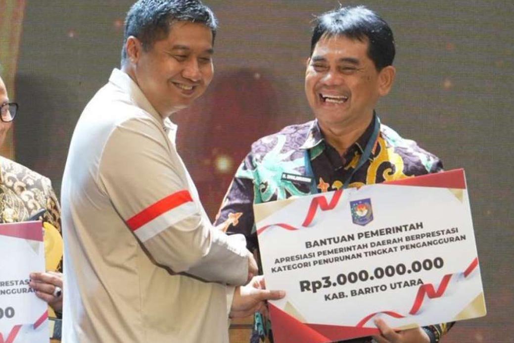 Pemkab Barito Utara Raih Peringkat I Penurunan Pengangguran di Apresiasi Pemda Berprestasi 2026 Regional Kalimantan