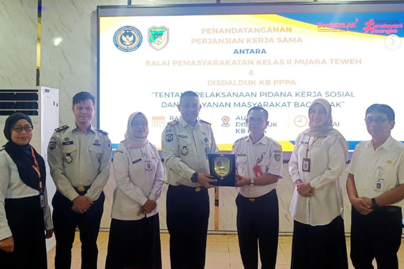 Penandatanganan PKS Bapas Kelas II Muara Teweh dan Disdalduk KB PPPA Barito Utara