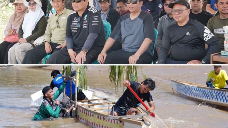 Bupati H. Shalahuddin Bersama Jajaran Pemkab Barito Utara Saksikan Perlombaan Besei Kambe