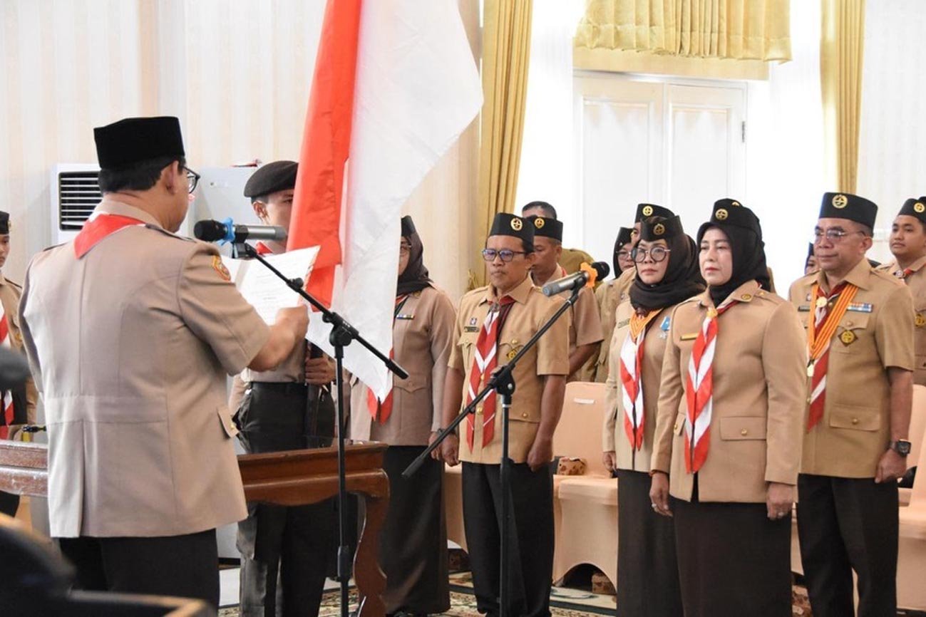 Bupati Lantik Ketua dan Pengurus Kwarcab Gerakan Pramuka Barito Utara Masa Bakti 2026-2031